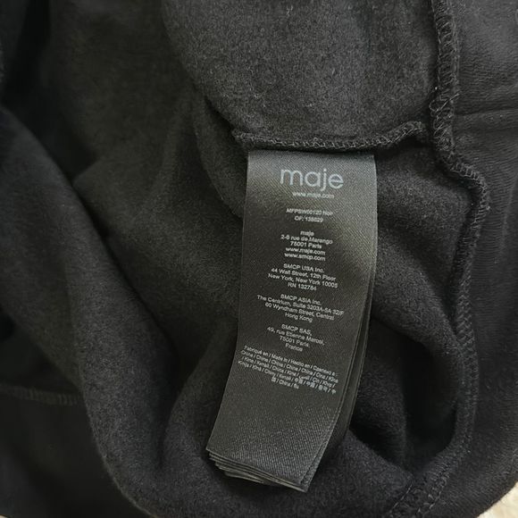 Maje Sweatshirt with Lace Details Black Size 2 - Picture 7 of 9